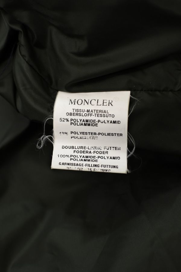 AL AL0011 高級 MONCLER モンクレール リアル ファー 毛皮 フード 取り外し可能 レディース ダウン ジャケット コート カーキ size0_画像9