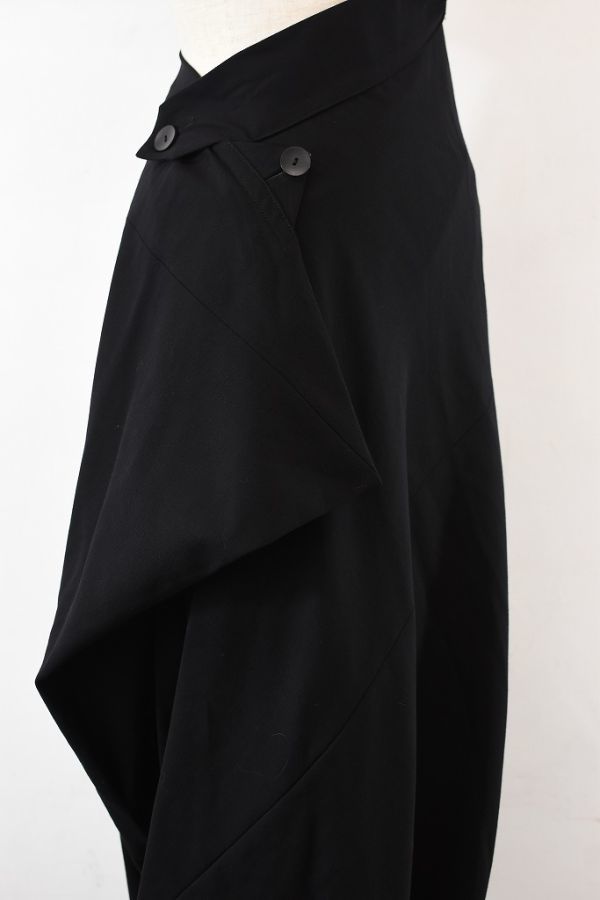 SL AA0032 vintage Yohji Yamamoto ヨウジヤマモト レディース 変形 ドレープ ワンショルダー レイヤード ワンピース ドレス黒 SS archives_画像4