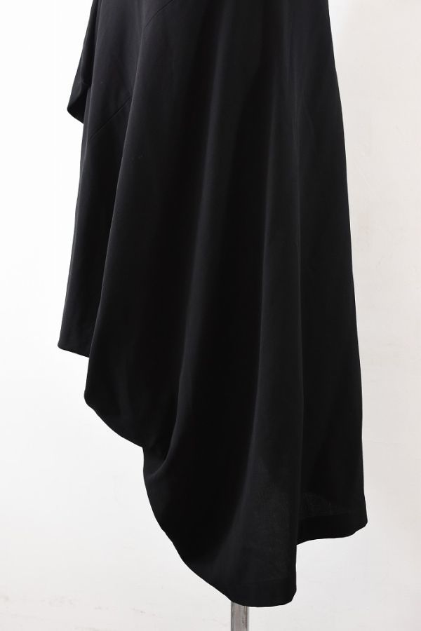 SL AA0032 vintage Yohji Yamamoto ヨウジヤマモト レディース 変形 ドレープ ワンショルダー レイヤード ワンピース ドレス黒 SS archives_画像5