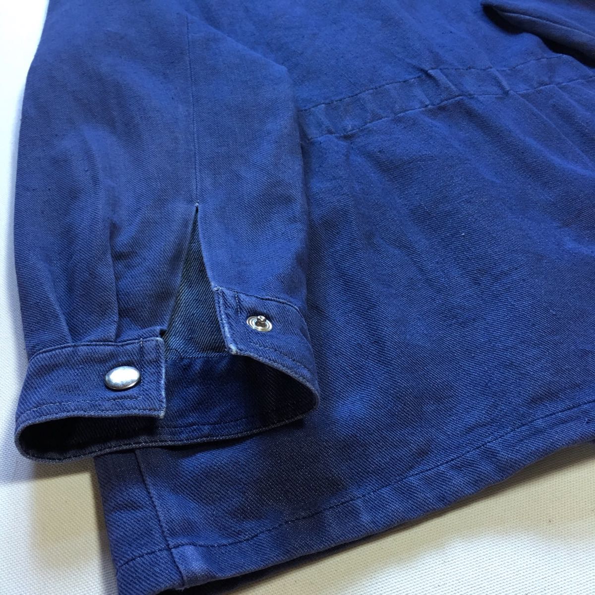 70's French Vintage Work Denim Blouson フランス ビンテージ ワーク デニム ブルゾン M 欧州 古着（ドイツ スイス ユーロ ヨーロッパ）_画像9