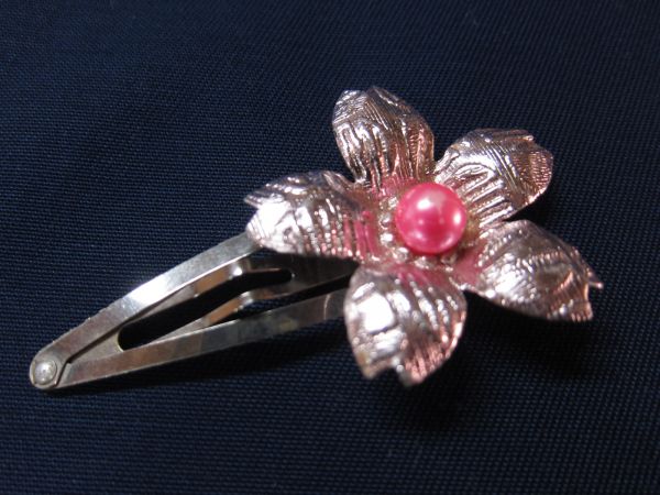  Showa Retro flower. motif. patch n stop hair - accessory . stop approximately 4.5cm