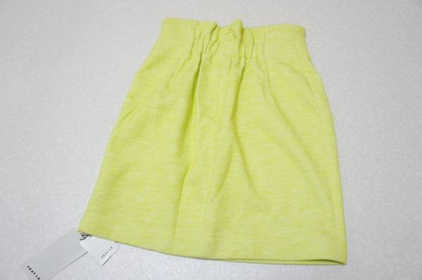 FRAY I.D* made in Japan * fluorescence yellow green / stretch tight skirt 1/S