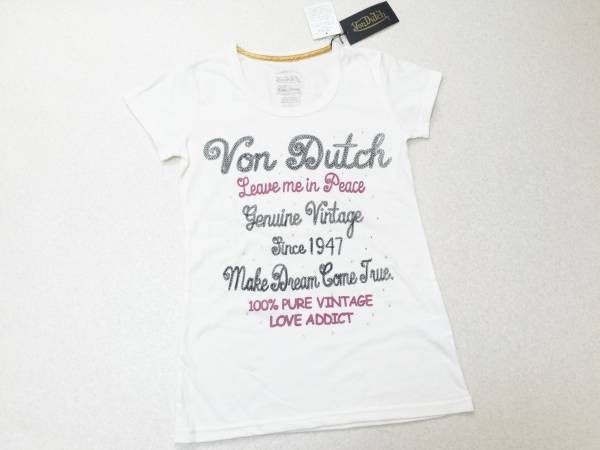 ボンダッチ【VonDutch】ラインストーン飾り/プリントTシャツ M_画像2