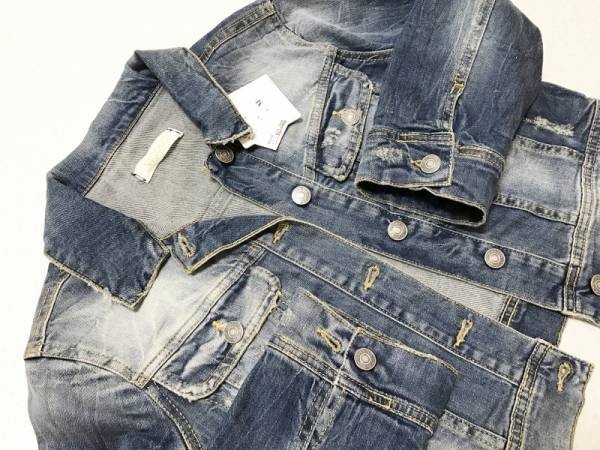  vi -koro[VICOLO] Italy made * stretch * damage * Denim jacket * denim jacket M