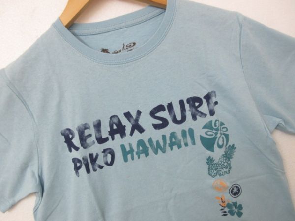 【送料無料】【新品】 ピコ PIKO メンズ半袖Tシャツ ハワイ サーフィン 水色 Sサイズ ■管理番号L17646SSA18-180218-27-1_画像4