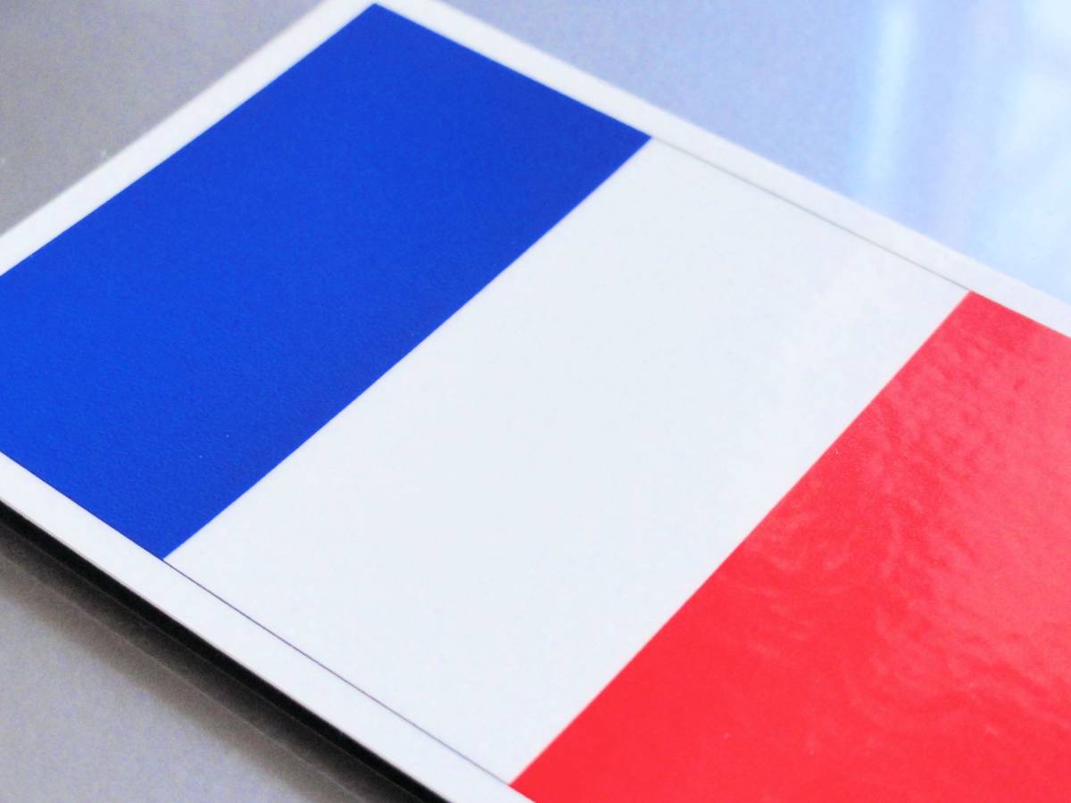 3# France national flag sticker 3 pieces set #France tricolor height weather resistant water-proof seal bicycle car . suitcase etc. * immediately buying EU