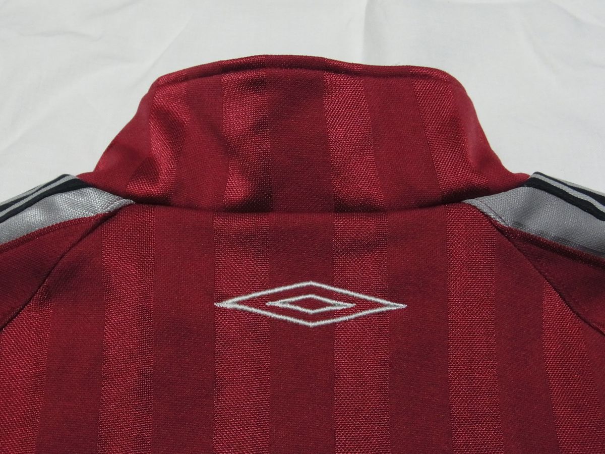 * прекрасный товар * UMBRO Umbro боковой Logo линия джерси спортивная куртка темно-красный × темно-синий * б/у одежда 90s UK блокировка или sisbla-Kappa