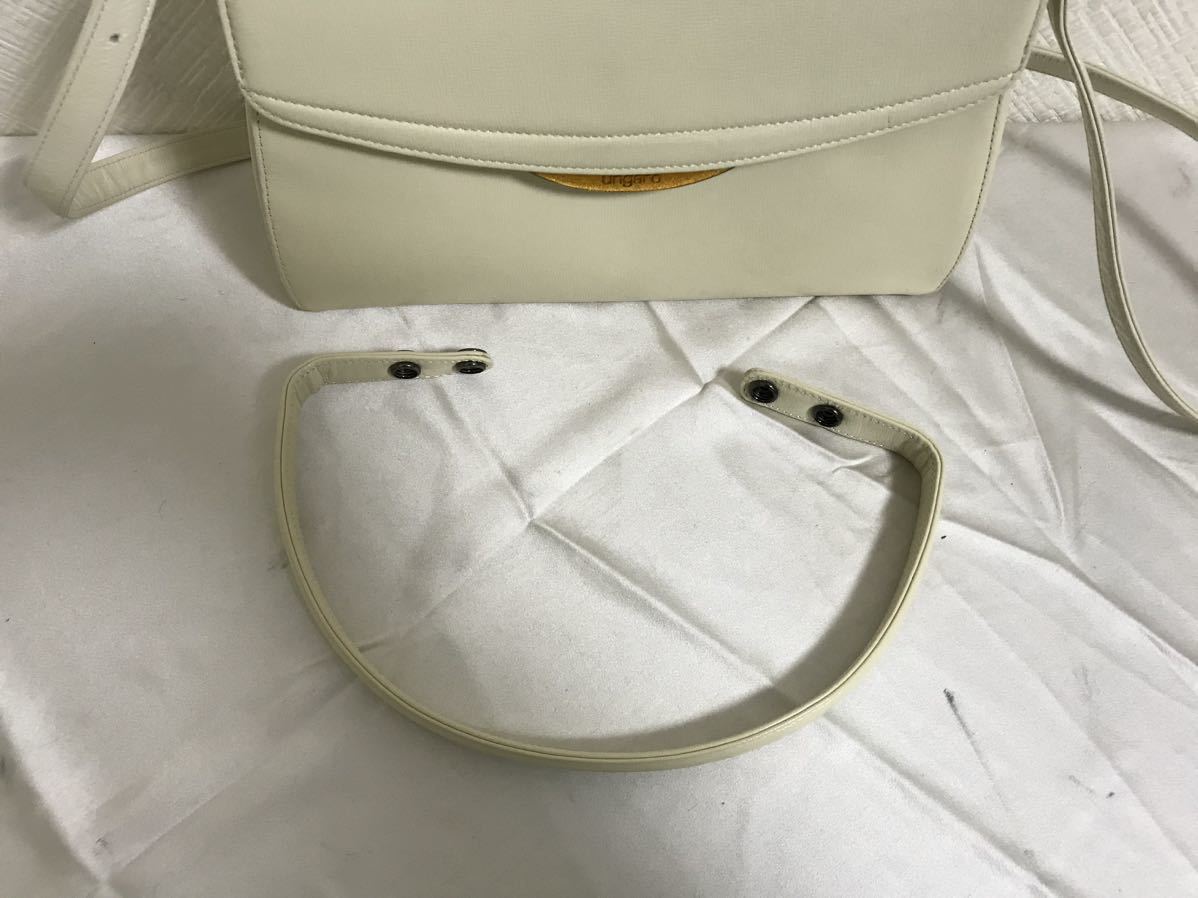  genuine article Ungaro ungaro original leather Mini shoulder handbag business party back travel men's lady's white white 