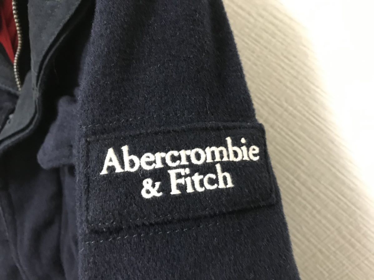 本物アバクロンビーアンドフィッチAbercrombie&Fitchウールミリタリージャケットメンズビジネススーツアメカジサーフ紺ネイビーM