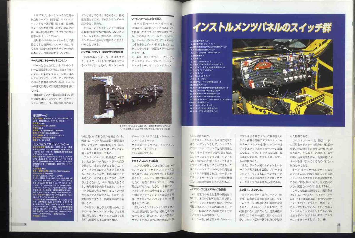 【b5751】(オペル広報誌日本版) 96/4 Blitz - Das Opel-Magazin 第9号／オペルの新コンセプト、モータースポーツ - カリブラ'96、..._画像8