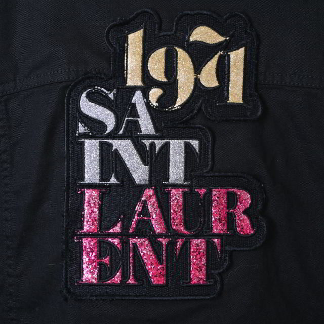  прекрасный товар Saint Laurent Paris хлопок милитари жакет F40 черный солнечный rolan KL4CBHCA69