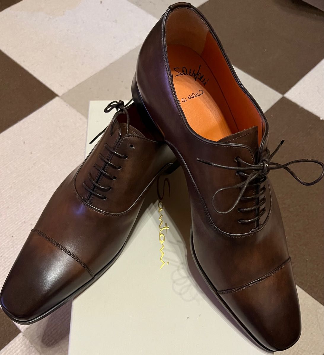 SANTONI サントーニ　ストレートチップ　新品未使用　サイズ7.5