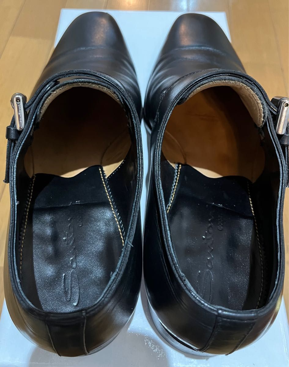サントーニ SANTONI シングルモンク ブラック サイズUK7-
