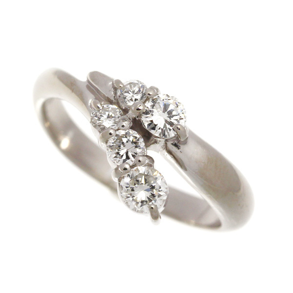 印象のデザイン リング・指輪 Pt900プラチナ ダイヤモンド0.5ct 中古 レディース 5.2g 11.5号 プラチナ台