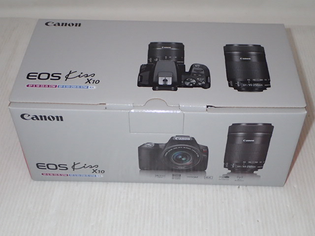 m1438 / 未使用 Canon キャノン デジタル一眼レフ カメラ EOS Kiss X10 ダブルズームキット ブラック 現状品