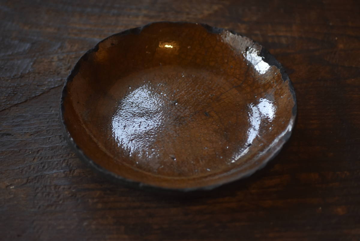 新商品 使い込まれた無地のレッドウェア パイ皿 古道具 骨董