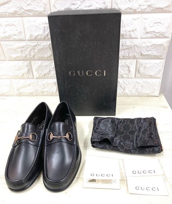 未使用品 GUCCI グッチ ホースビットローファー シューズ 38 1/2