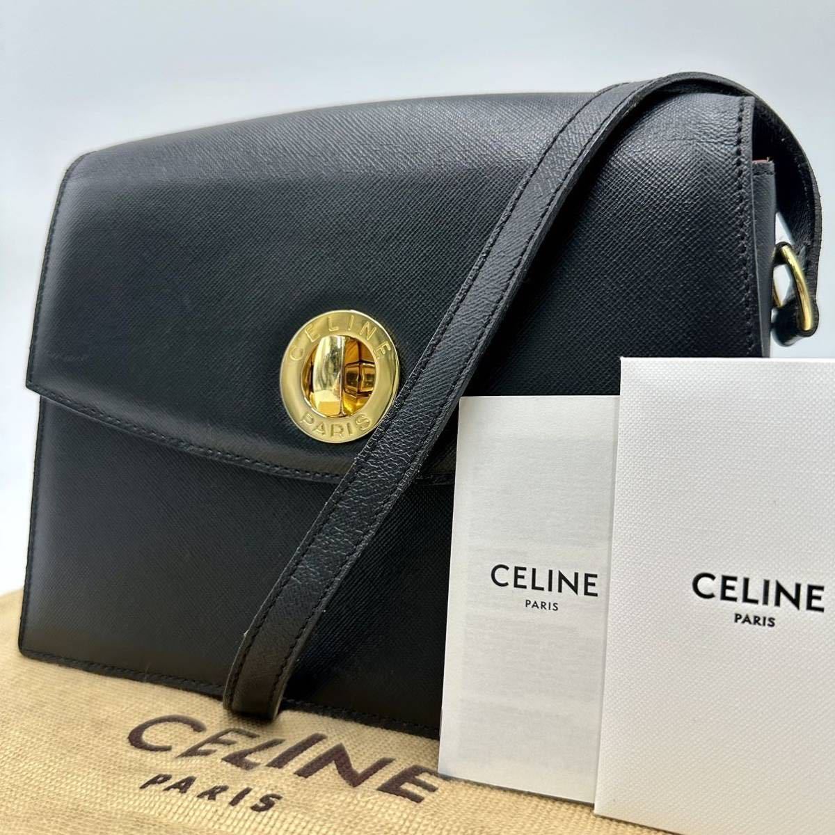 極美品 超希少 セリーヌ CELINE サークルロゴ ターンロック レディース
