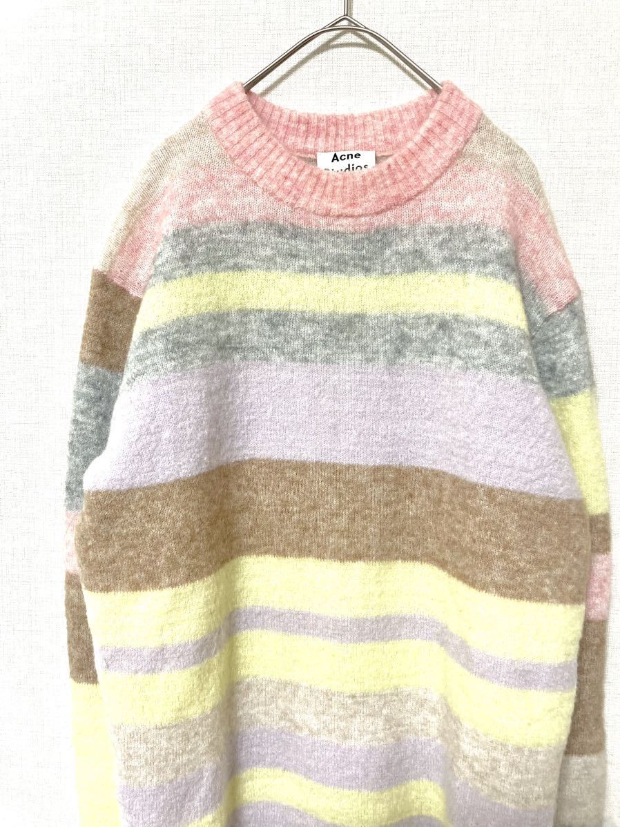 アクネストゥディオズ acne studios モヘア ボーダー クルーネック