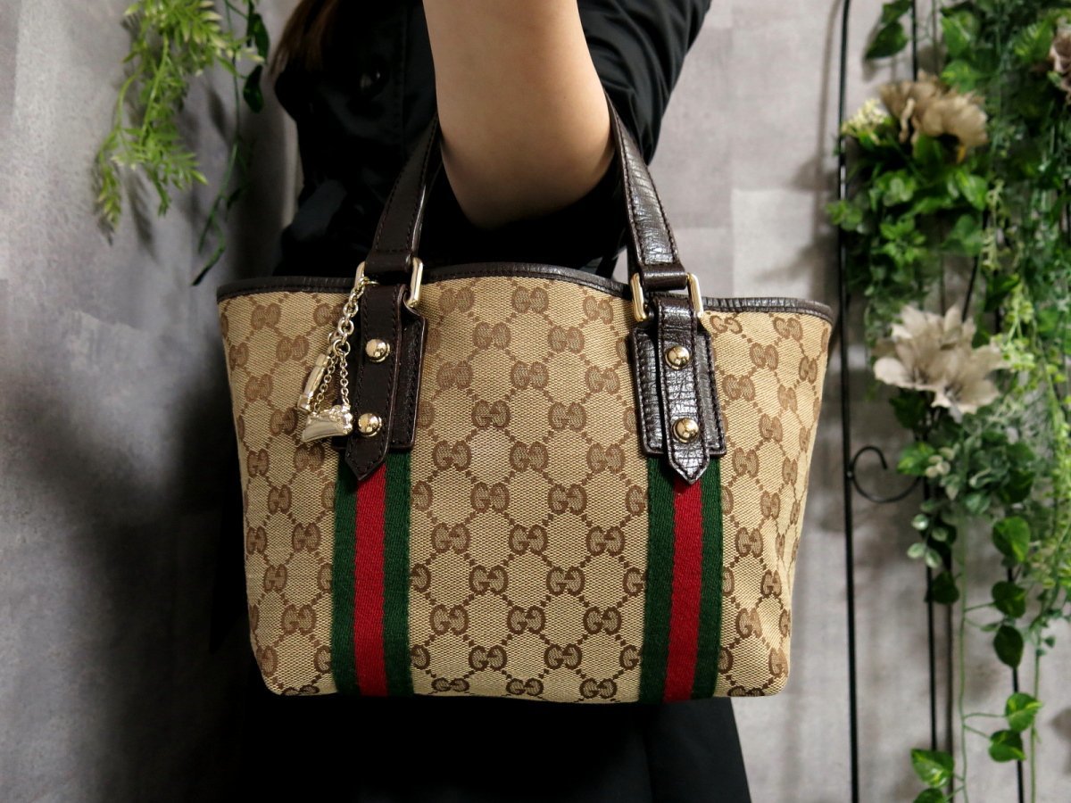 2022新発2022新発美品 GUCCI トートバッグ GGキャンバス シェリー