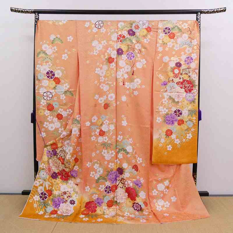 定期入れの 2302A-2184●関着/振袖/駒取り刺繍/貝桶と花柄等/新品/未仕立て/正絹/絵羽/(梱包サイズ:80) 振袖 定期入れの 2302A-2184●関着/振袖/駒取り刺繍/貝桶と花柄等/新品/未仕立て/正絹/絵羽/(梱包サイズ:80) 振袖