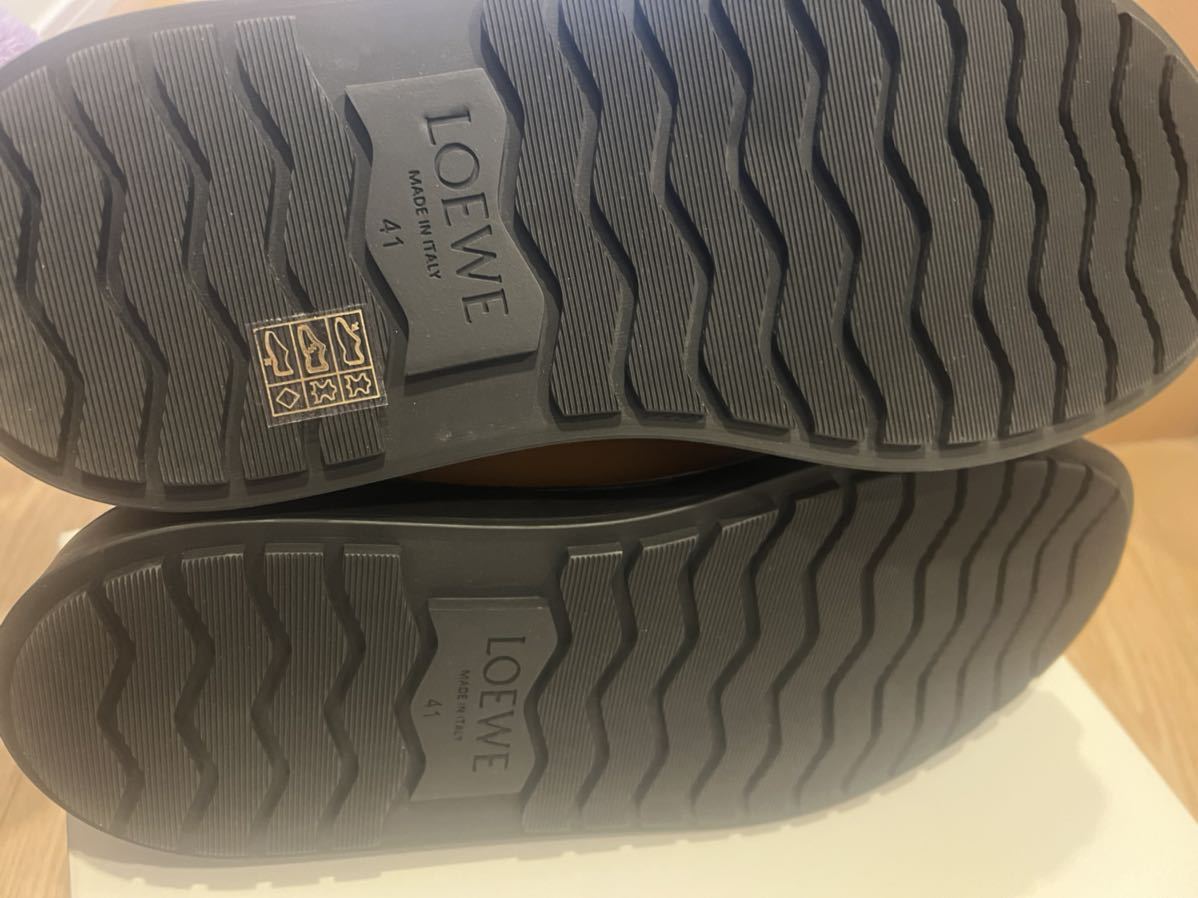  new goods Loewe LOEWE Chelsea boots side core EU41 26cm lady's for caramel 