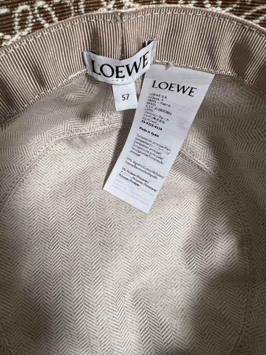 確実正規品　一点もの　新品　LOEWE ロエベ アナグラム コットン　バケット　ハットサイズ　57cm 帽子_画像7