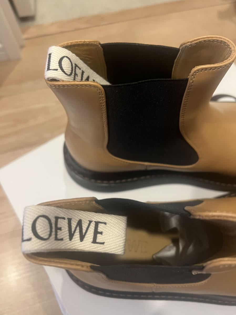  new goods Loewe LOEWE Chelsea boots side core EU41 26cm lady's for caramel 