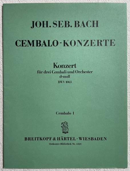 バッハ 3台のチェンバロのための協奏曲 第1番 ニ短調 BWV 1063◆ピアノ 楽譜_画像2