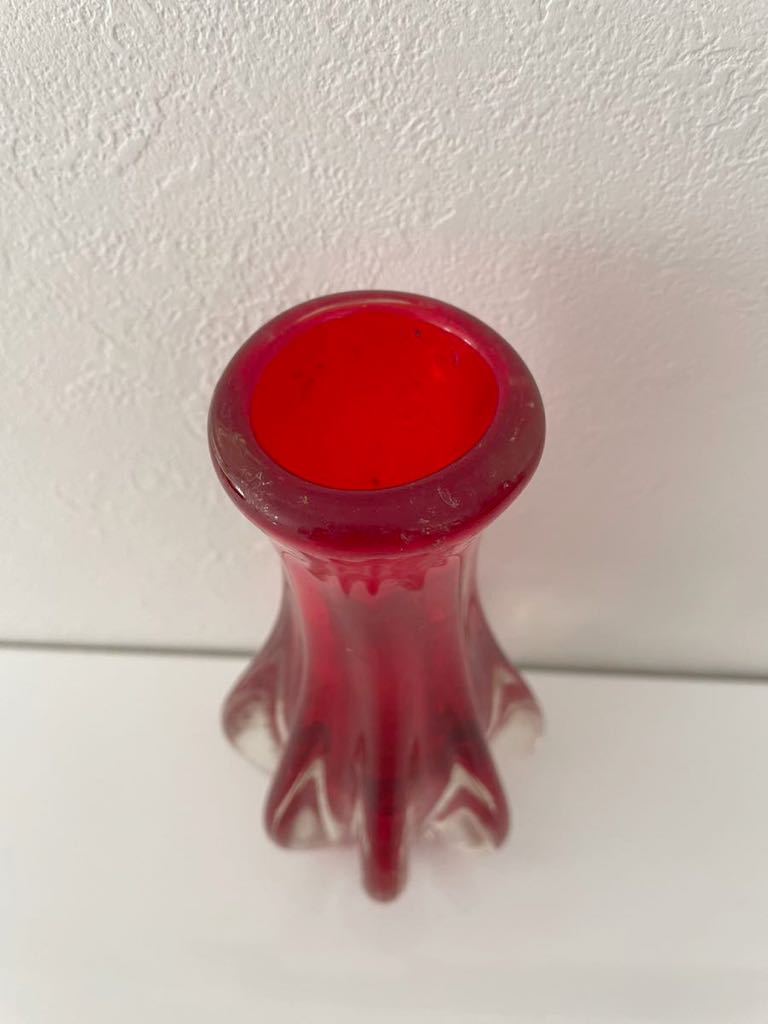 UN2] Showa Retro ваза цветок основа ваза для цветов красный 