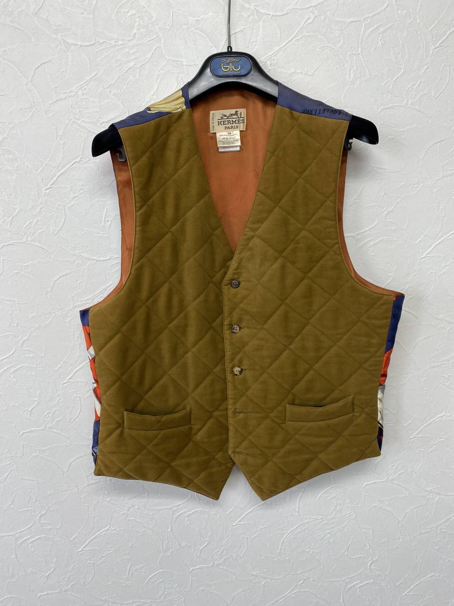HERMES エルメス シルク ジレ ベスト カーキ SIZE 50 | www.jarussi.com.br