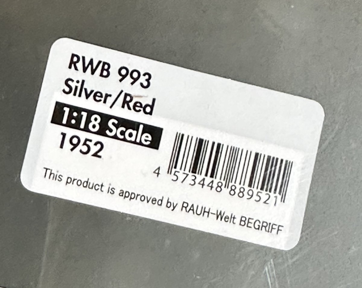 未開封 IG 1952 1/18 RWB 993 Silver/Red イグニッションモデル KAMIWAZA JAPAN Rough Rhythm RAUH-Welt BEGRIFFの画像4