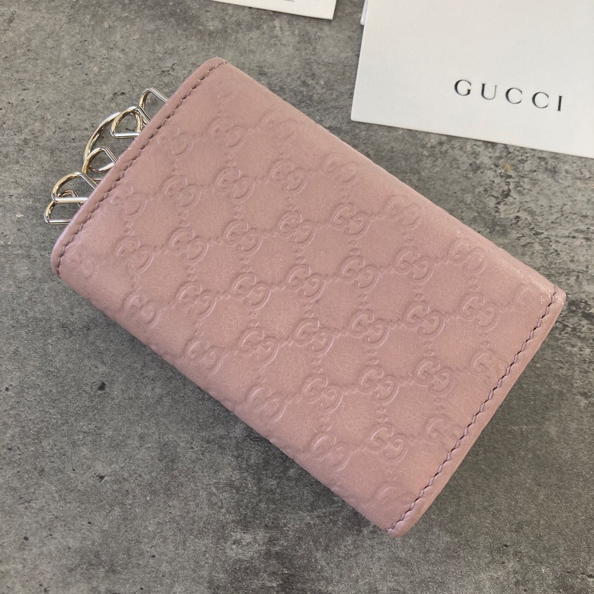 GUCCI グッチ キーケース ピンク リボン GG-