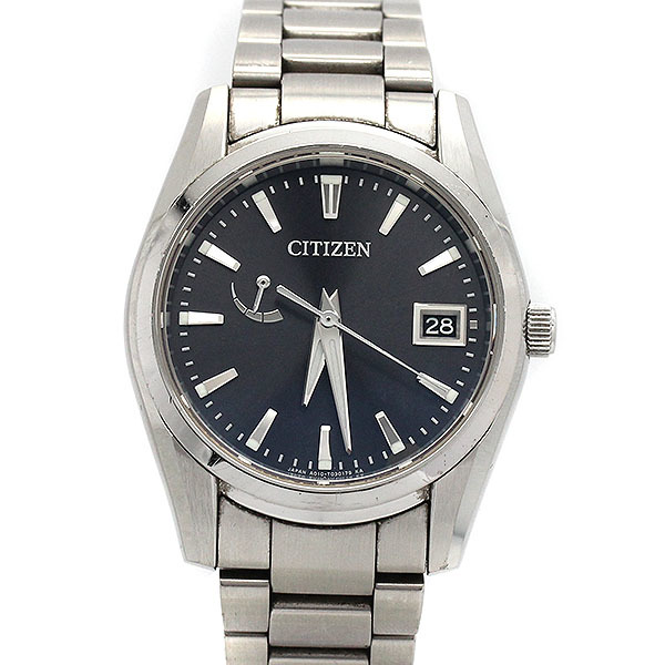 シチズン CITIZEN エコドライブ デイト ソーラー 黒文字盤 メンズ腕時計 A010-T017983