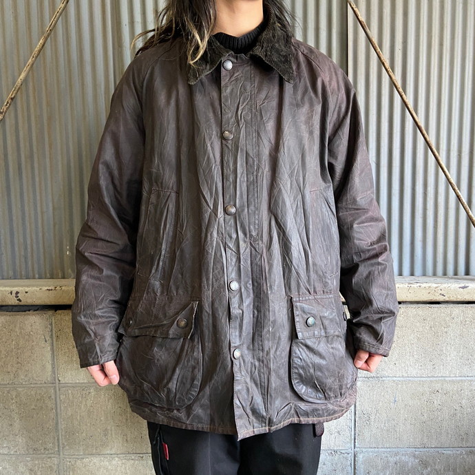 Barbour バブアー ビデイル XL表記 L相当 紺 オイルドジャケット-