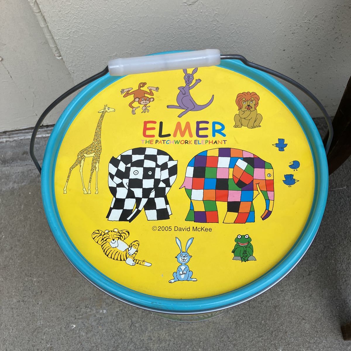 ★大きな缶　エルマー　ELMER プラザ　中古　現状_画像2