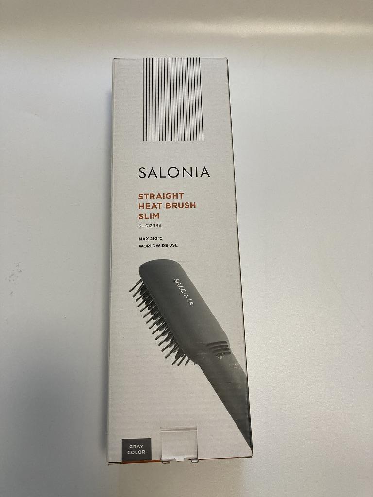 SALONIA サロニア ストレート ヒートブラシ 時短ヘアセット ブラック ...