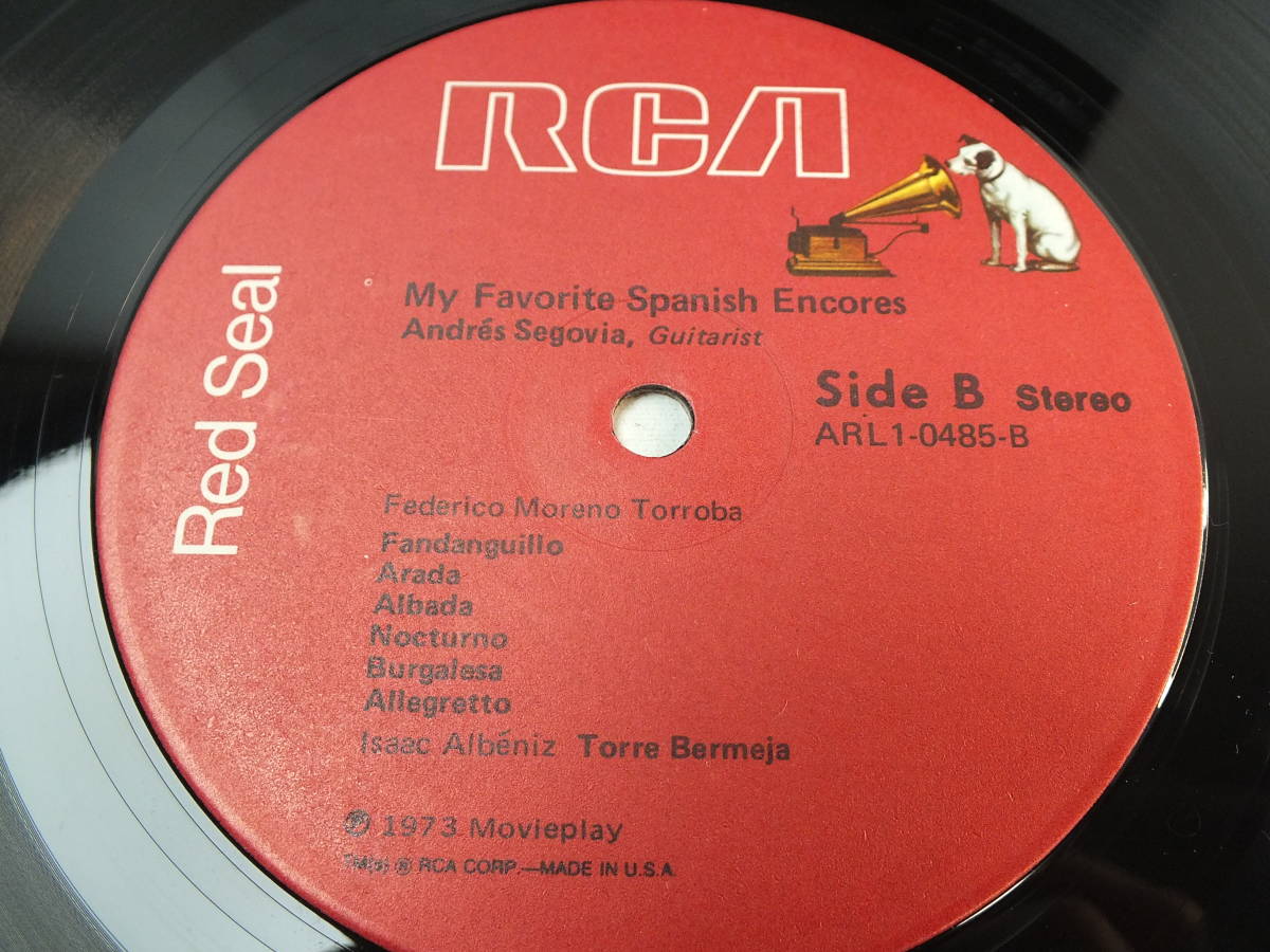 LP ARL 1-0485 ANDRES SEGOVIA MY FAVORITE SPANISH ENCORES CAPRICHO ARABE レコード 【8商品以上同梱で送料無料】_画像5