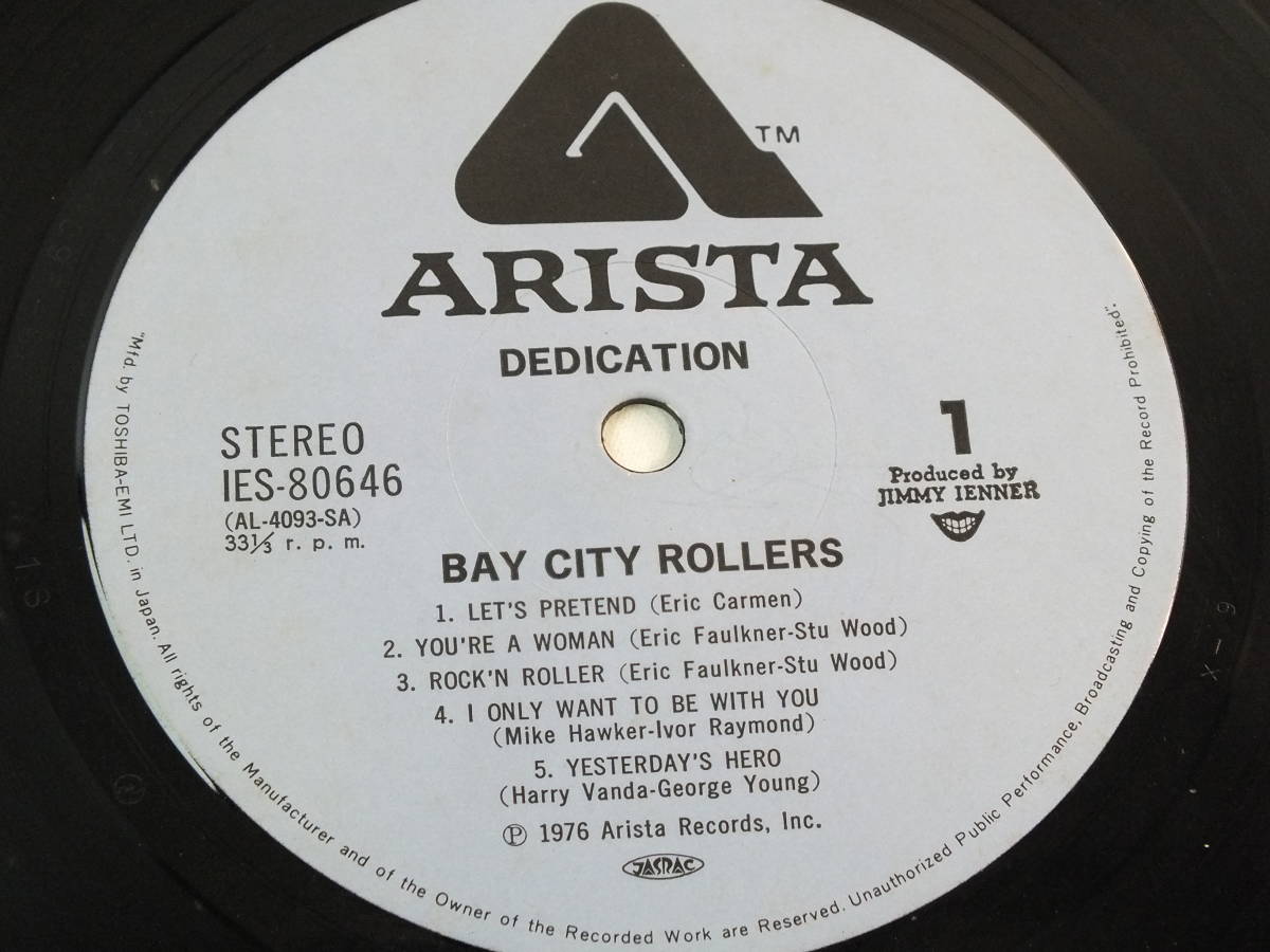 IES-80646 BAY CITY ROLLERS ベイシティローラーズ　DEDICATION LET'S PRETEND / ROCK'N ROLLER LP 【8商品以上同梱で送料無料】_画像4