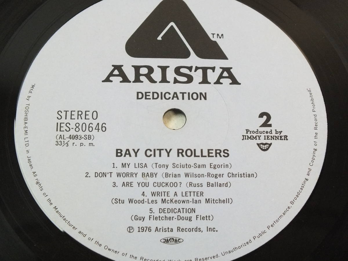 IES-80646 BAY CITY ROLLERS ベイシティローラーズ　DEDICATION LET'S PRETEND / ROCK'N ROLLER LP 【8商品以上同梱で送料無料】_画像5