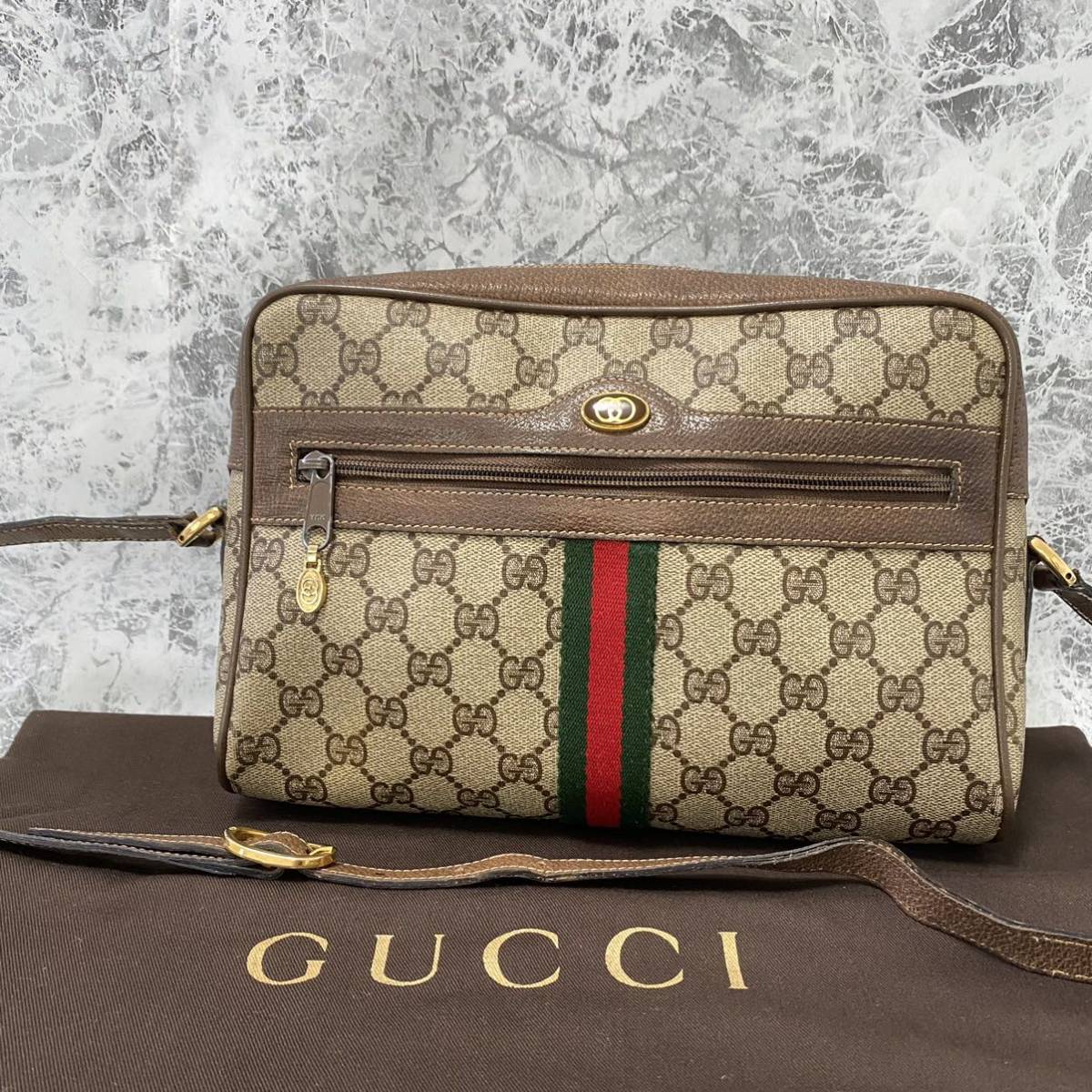 ＧＵＣＣＩ オールドグッチ シェリーライン レザーショルダーバッグ-