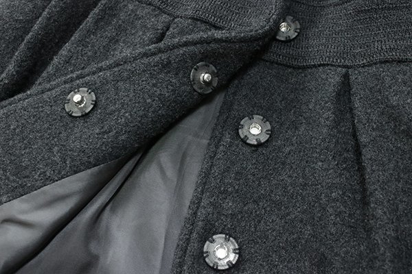 ☆良品 EPOCA ◆ 襟デザイン ウールコート グレー 40 フレア ウエストリボン付き ロング エポカ ◆YX20_画像7