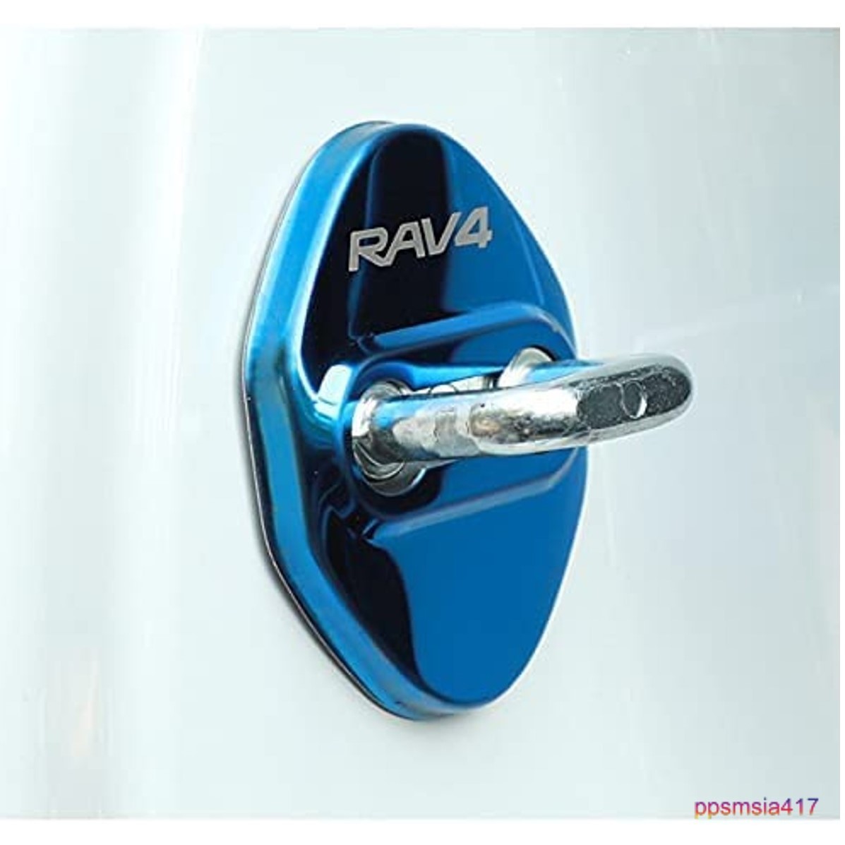 ブルー トヨタ 新型RAV4 XA50系 ステンレス製 ドアストライカーカバー 高級感 ドレスアップ カーアクセサリー カスタム 内装_画像1
