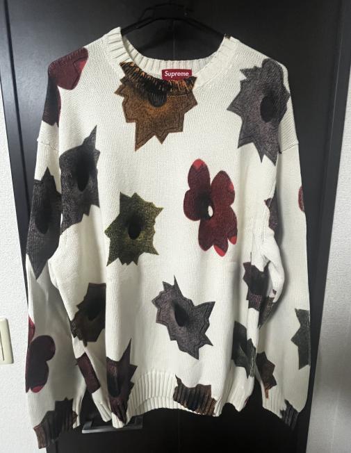 【美品 XLサイズ】Supreme Nate Lowman Sweater ネイトローマン セーター シュプリーム ホワイト 22SS 国内正規品  送料無料