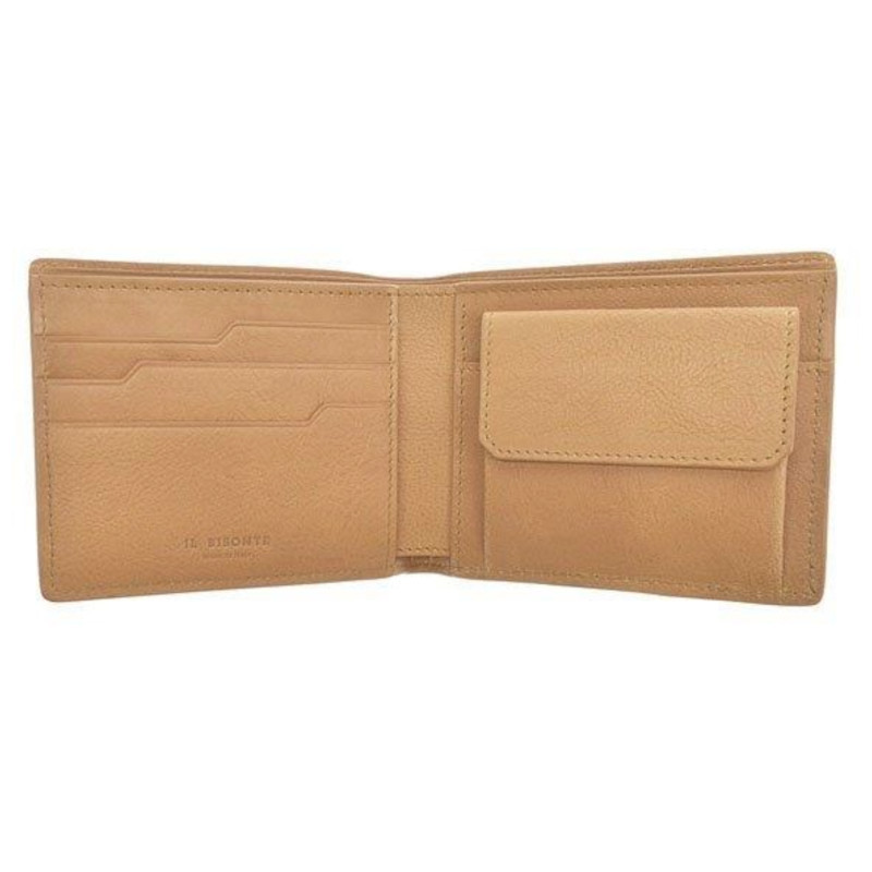 [ free shipping ] new goods Il Bisonte folding in half coins attaching purse SBW060 POX001 NA252 NATURALE beige 