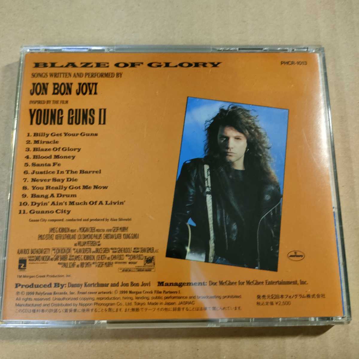 中古CD JON BON JOVI / ジョン・ボン・ジョヴィ『BLAZE OF GLORY』国内盤/帯無し/YOUNG GUN Ⅱ PHCR-1013【1178】