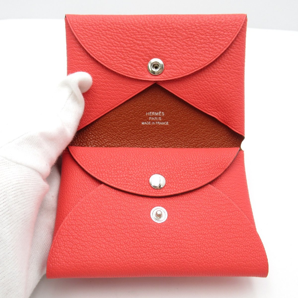 HERMES エルメス カードケース カルヴィデュオ ヴェルソン ローズ