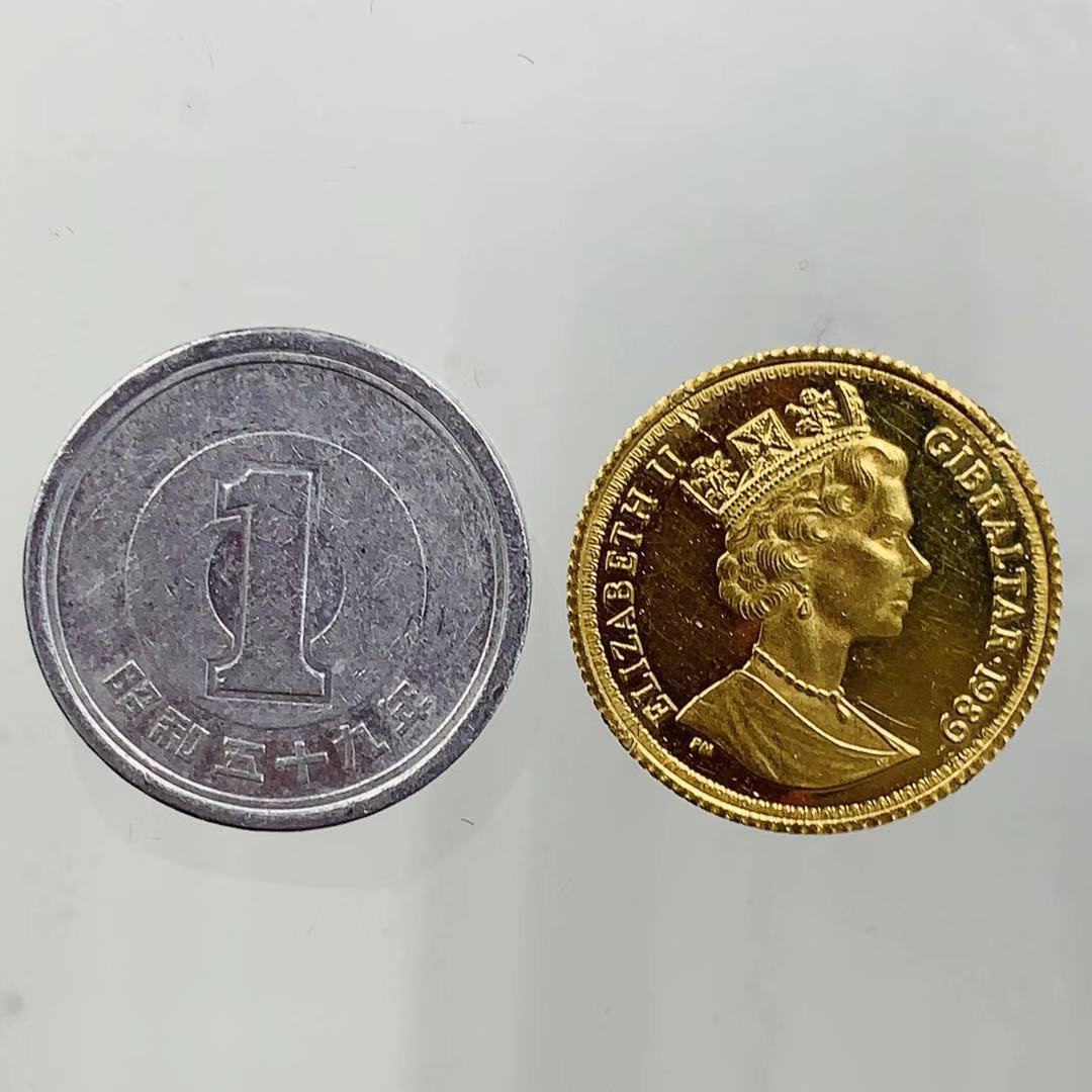 ウナとライオン金貨 ジブラルタル イエローゴールド 22金 1989年 4.2g コレクション アンティークコイン_画像3