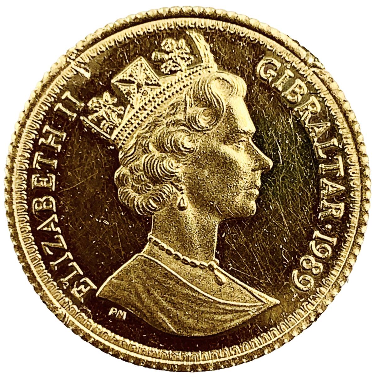 ウナとライオン金貨 ジブラルタル イエローゴールド 22金 1989年 4.2g コレクション アンティークコイン_画像2