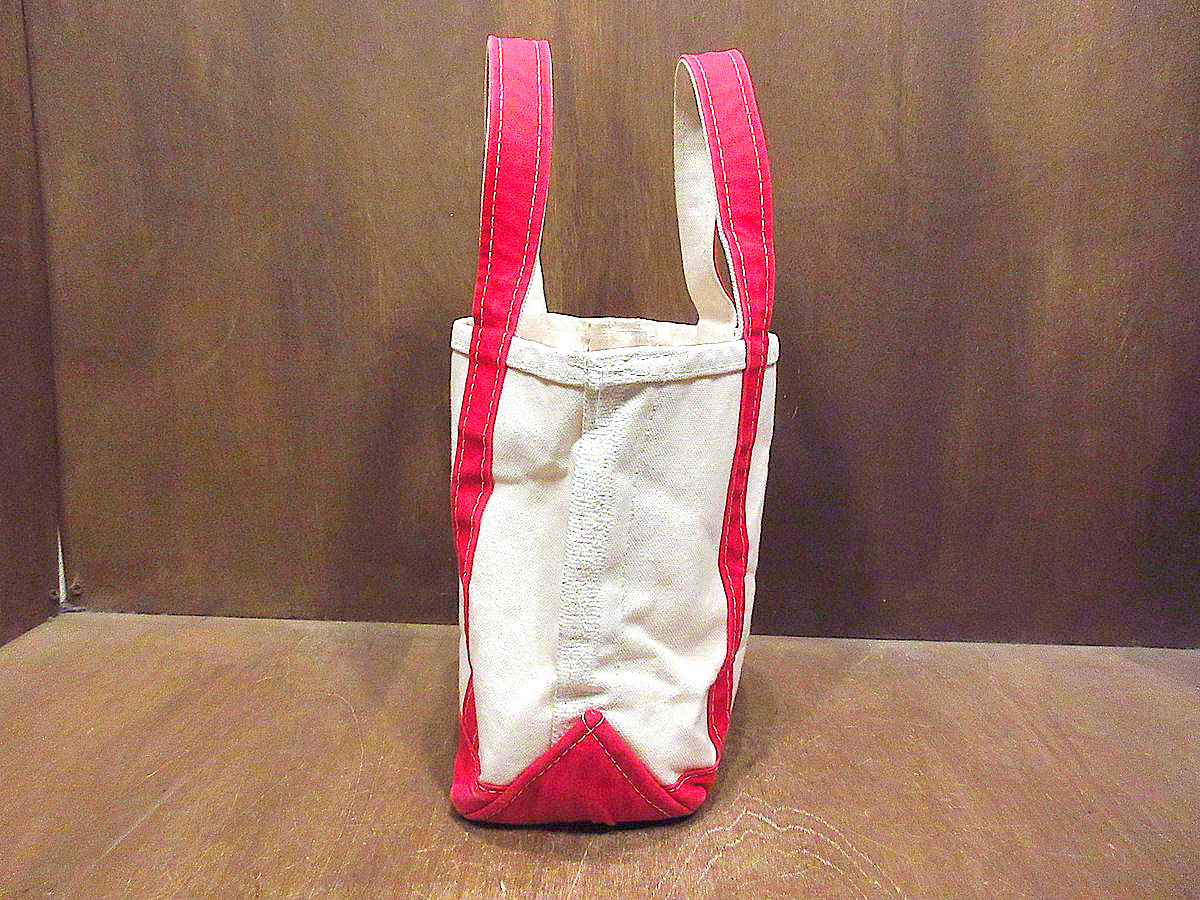 L.L.Bean●キャンバストートバッグ白×赤size S●230227k4-bag-ttエルエルビーンハンドバッグアウトドア_画像3